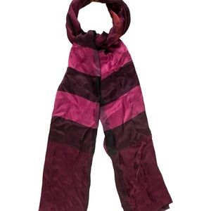 Burberry Burgundy and Pink Striped Scarf Lightweight